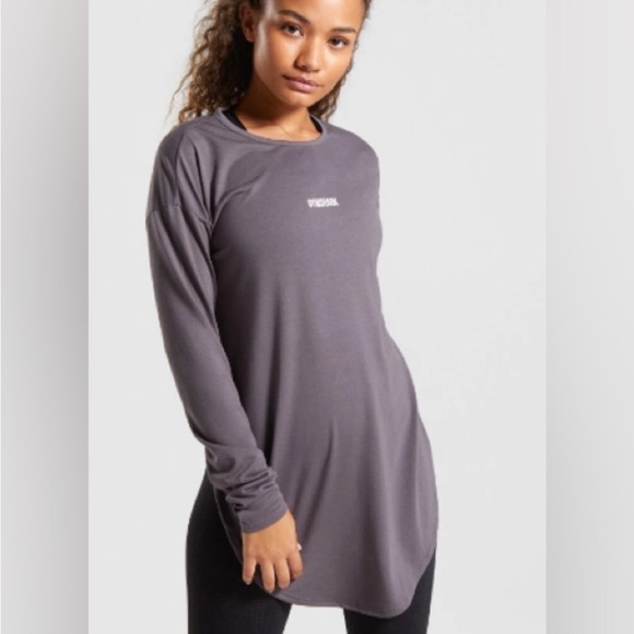 NWOT GYMSHARK Ark Long Sleeve Active (High back) Slate Lavender - Picture 5 of 5